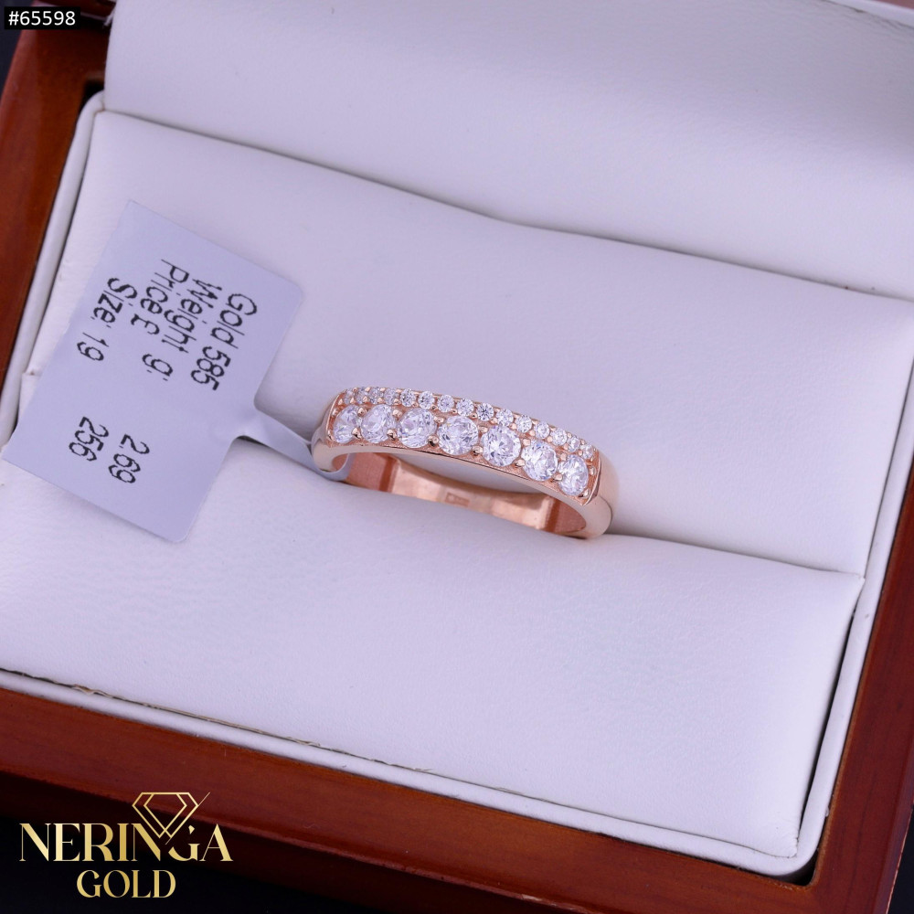 Rose gold women's ring #65598