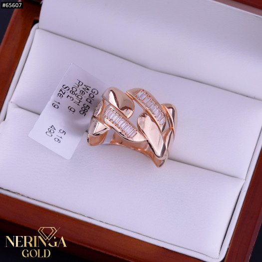 Rose gold women's ring #65607