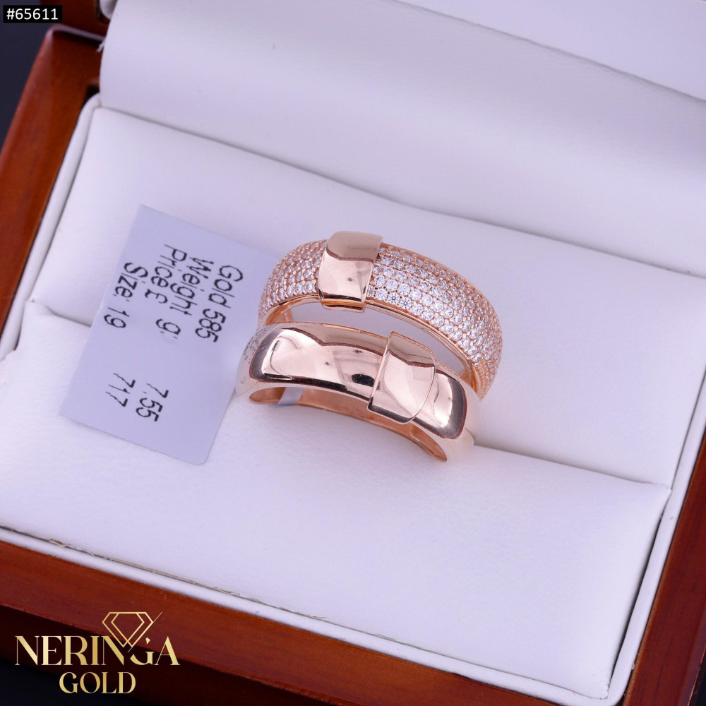 Rose gold women's ring #65611