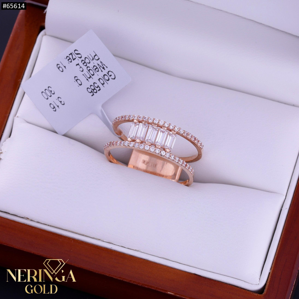 Rose gold women's ring #65614