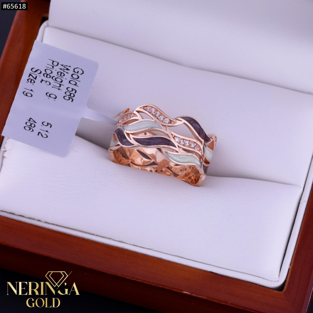 Rose gold women's ring #65618