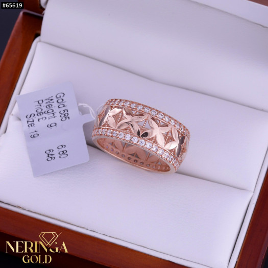 Rose gold women's ring #65619