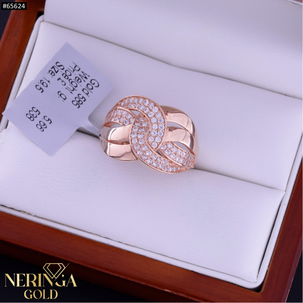 Rose gold women's ring #65624