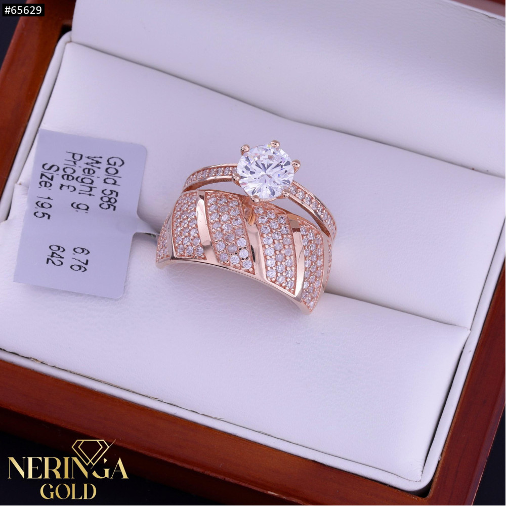 Rose gold women's ring #65629