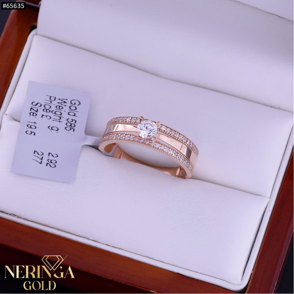 Rose gold women's ring #65635