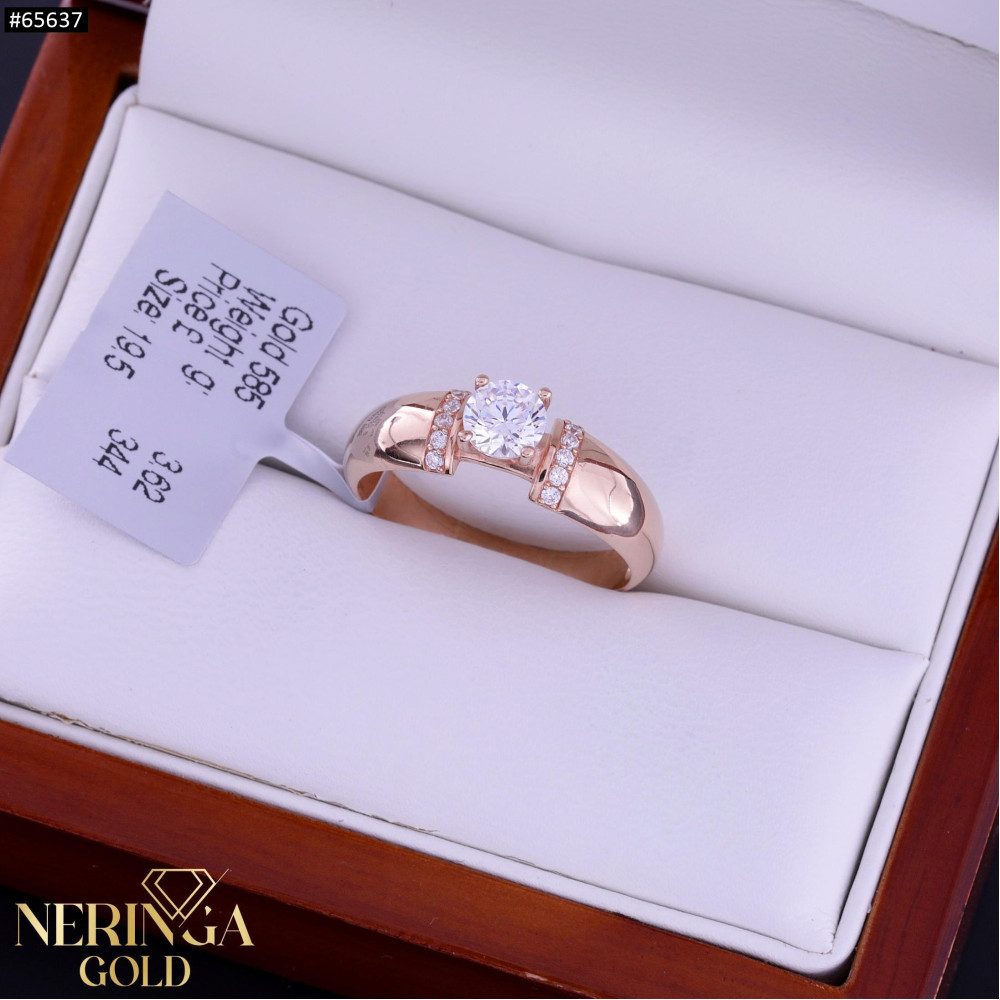 Rose gold women's ring #65637