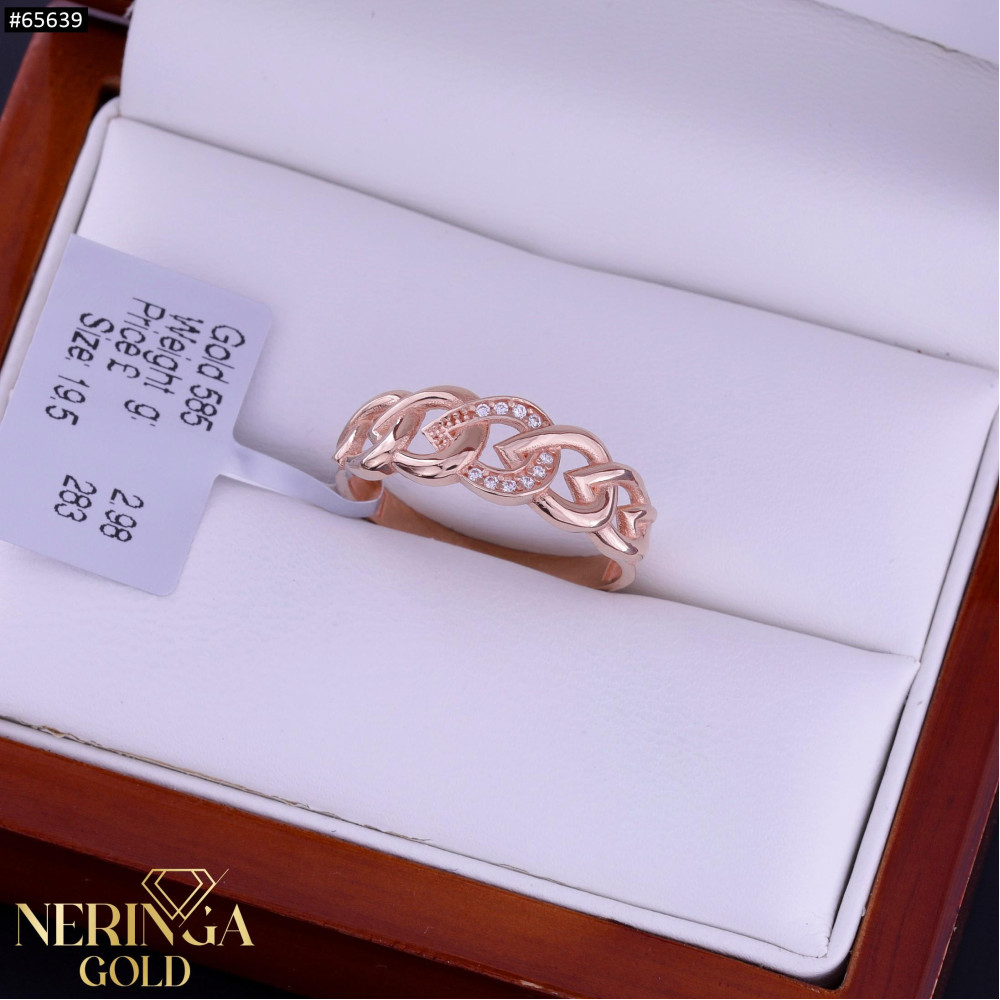 Rose gold women's ring #65639