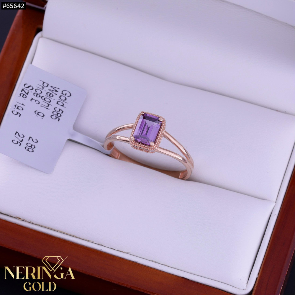 Rose gold women's ring #65642