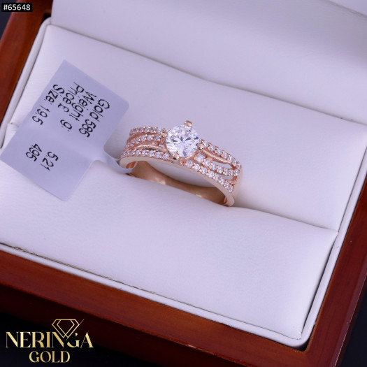 Rose gold women's ring #65648
