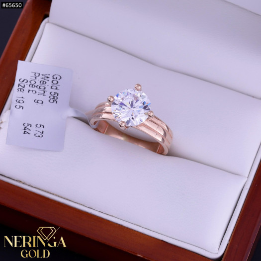 Rose gold women's ring #65650