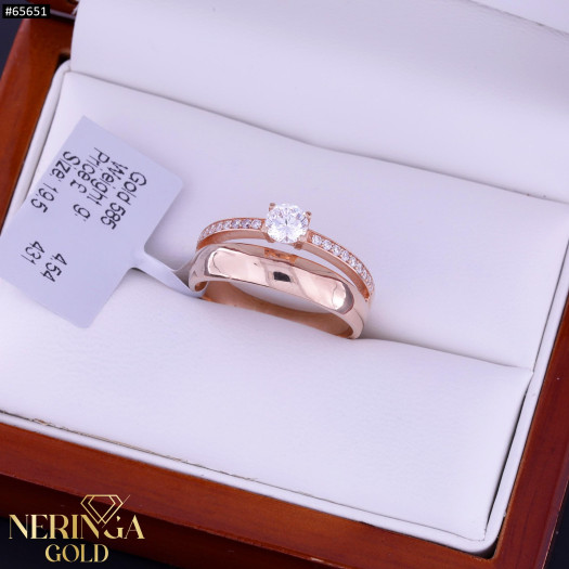 Rose gold women's ring #65651