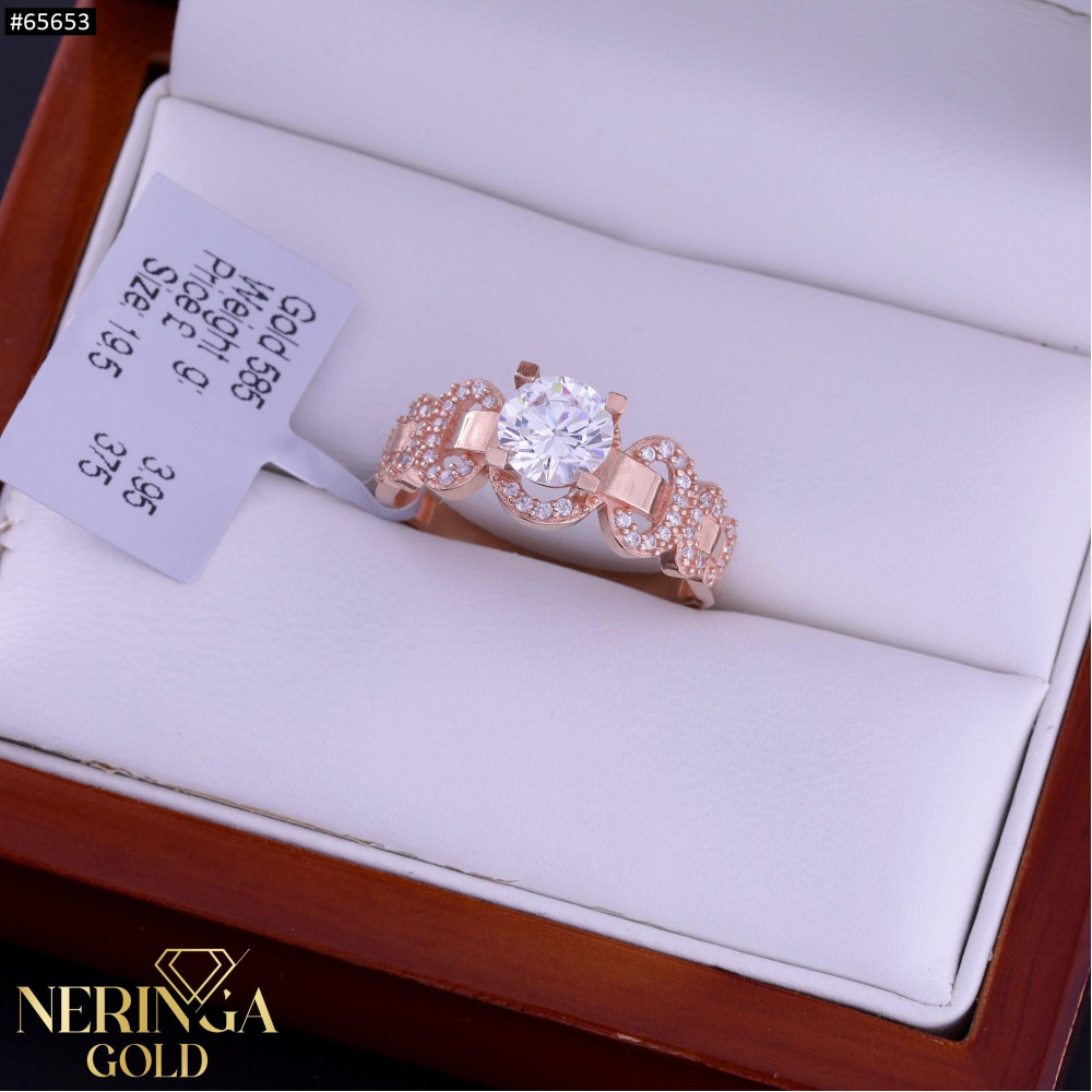 Rose gold women's ring #65653