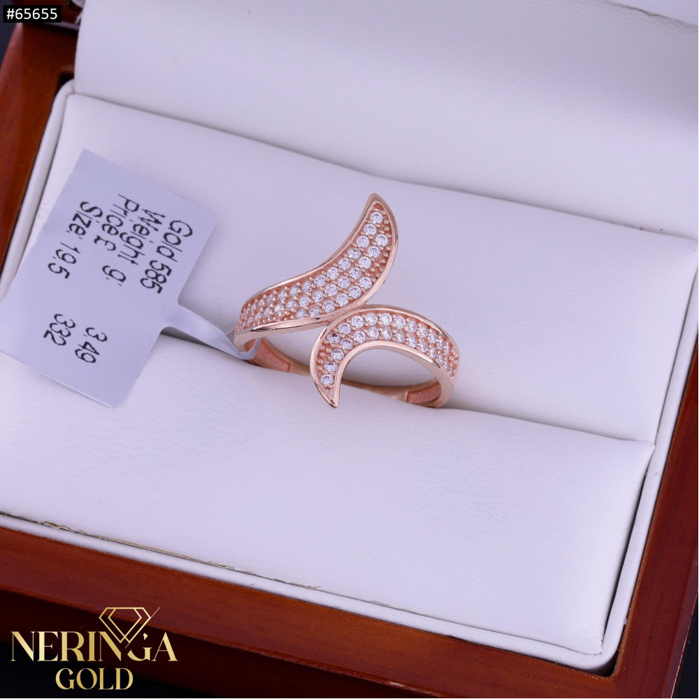 Rose gold women's ring #65655