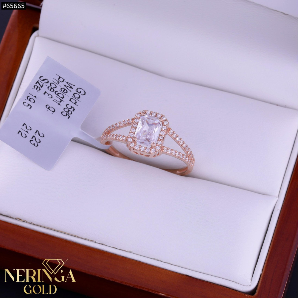 Rose gold women's ring #65665