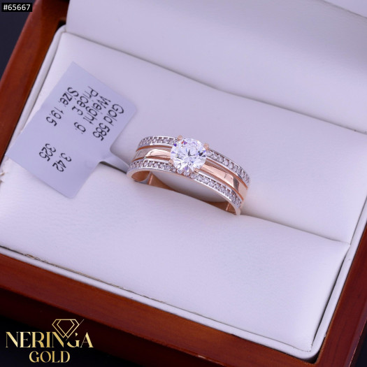 Rose gold women's ring #65667