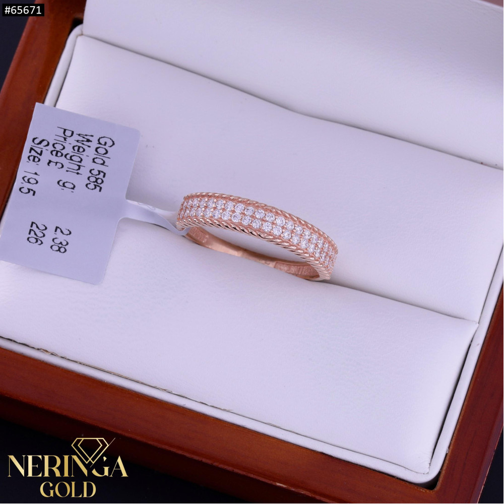 Rose gold women's ring #65671