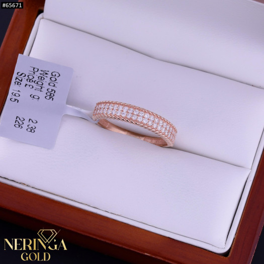 Rose gold women's ring #65671