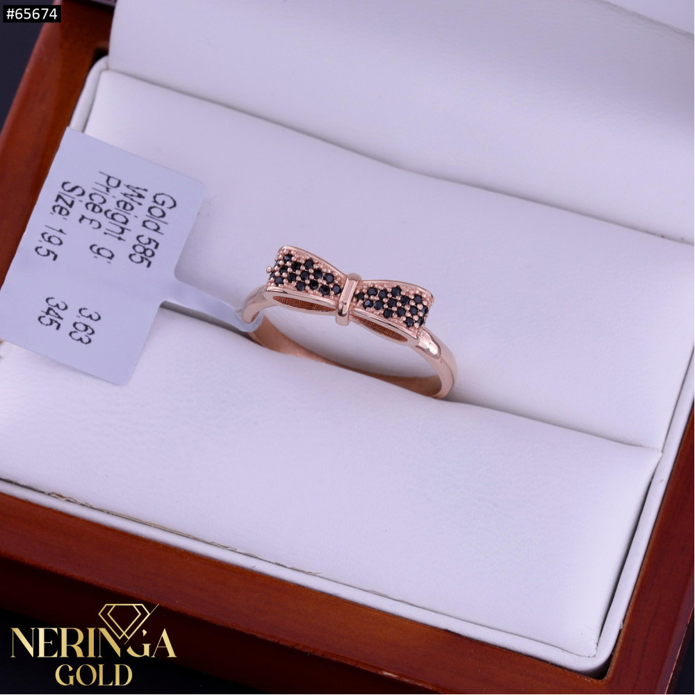 Rose gold women's ring #65674