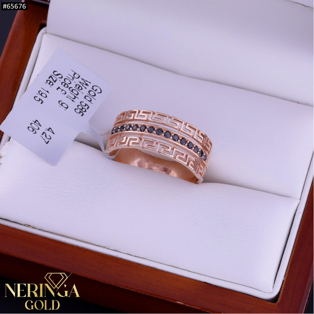 Rose gold women's ring #65676