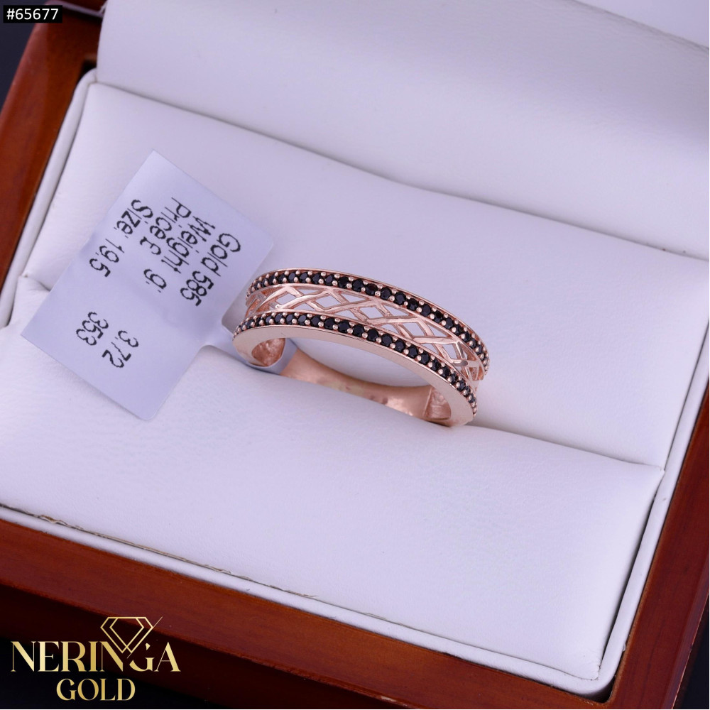 Rose gold women's ring #65677