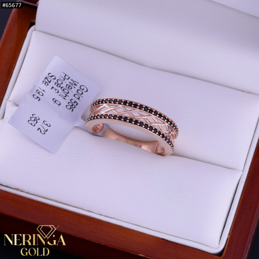 Rose gold women's ring #65677