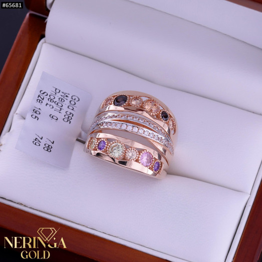 Rose gold women's ring #65681