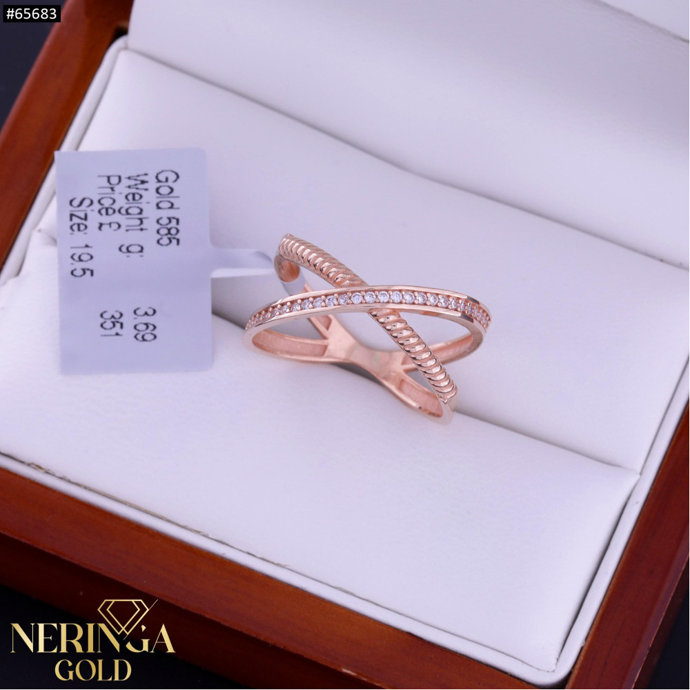 Rose gold women's ring #65683