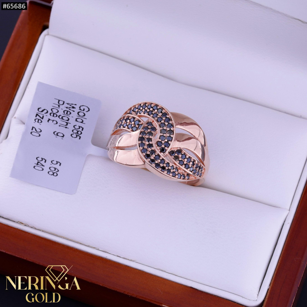 Rose gold women's ring #65686