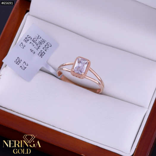 Rose gold women's ring #65691