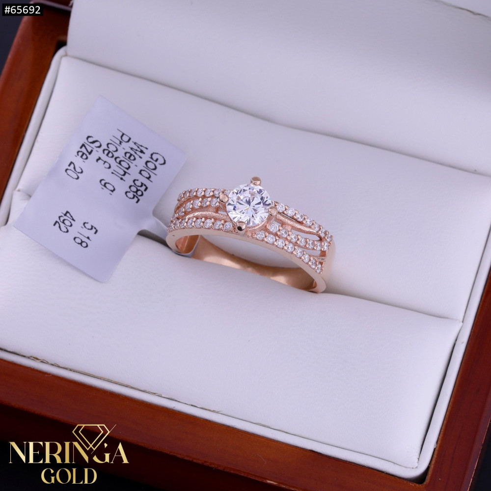 Rose gold women's ring #65692