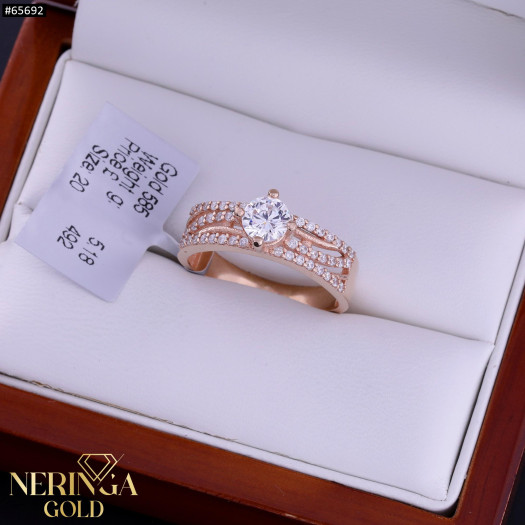 Rose gold women's ring #65692
