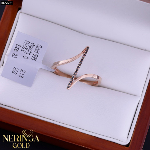 Rose gold women's ring #65695