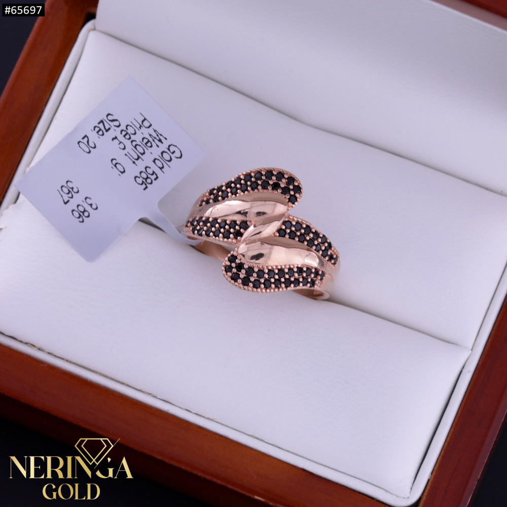Rose gold women's ring #65697