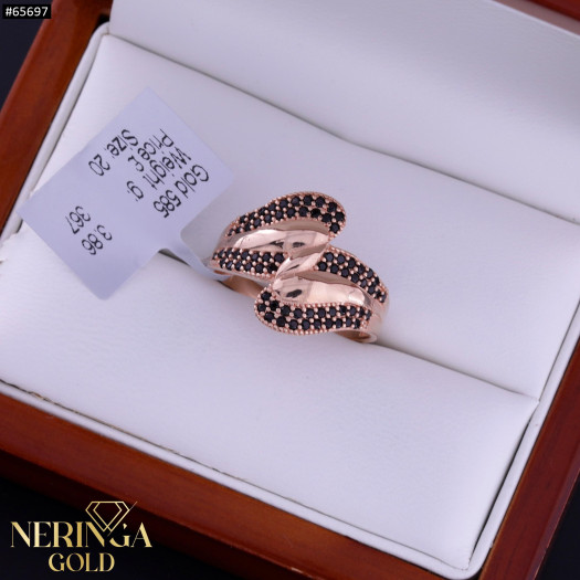 Rose gold women's ring #65697