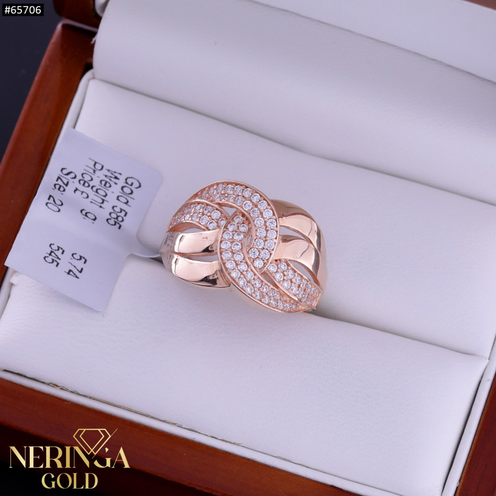 Rose gold women's ring #65706