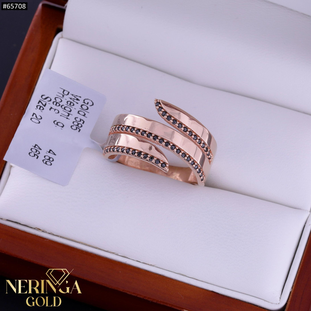 Rose gold women's ring #65708