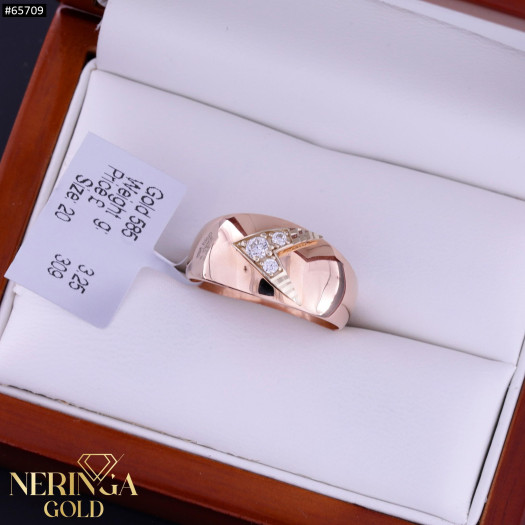 White rose gold women's ring #65709
