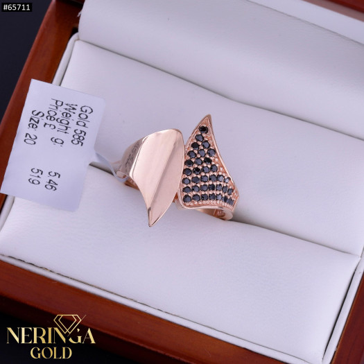 Rose gold women's ring #65711