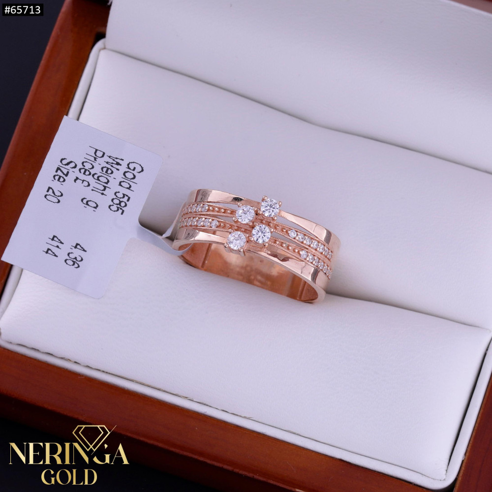 Rose gold women's ring #65713