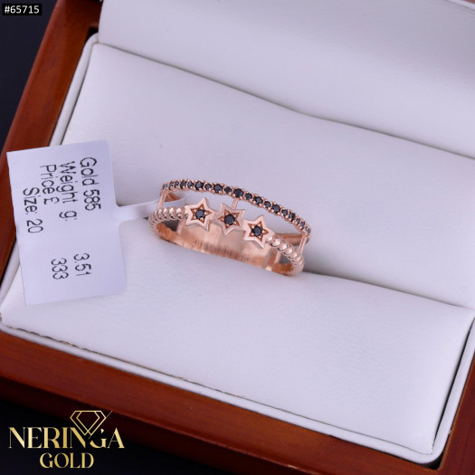 Rose gold women's ring #65715