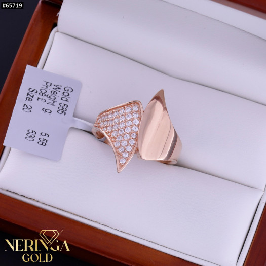 Rose gold women's ring #65719