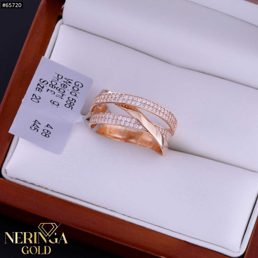 Rose gold women's ring #65720