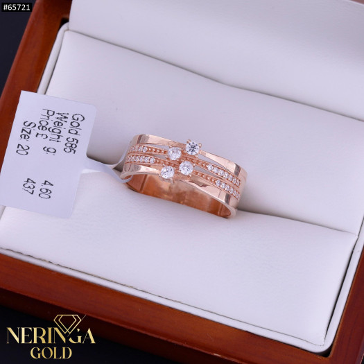 Rose gold women's ring #65721