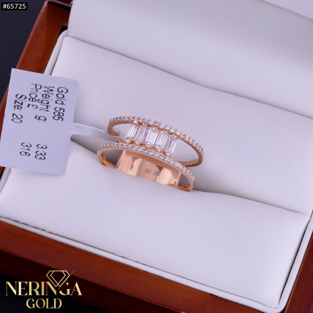 Rose gold women's ring #65725