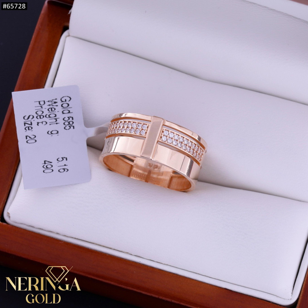 Rose gold women's ring #65728