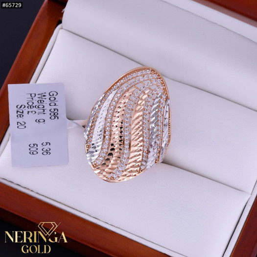 Rose gold women's ring #65729