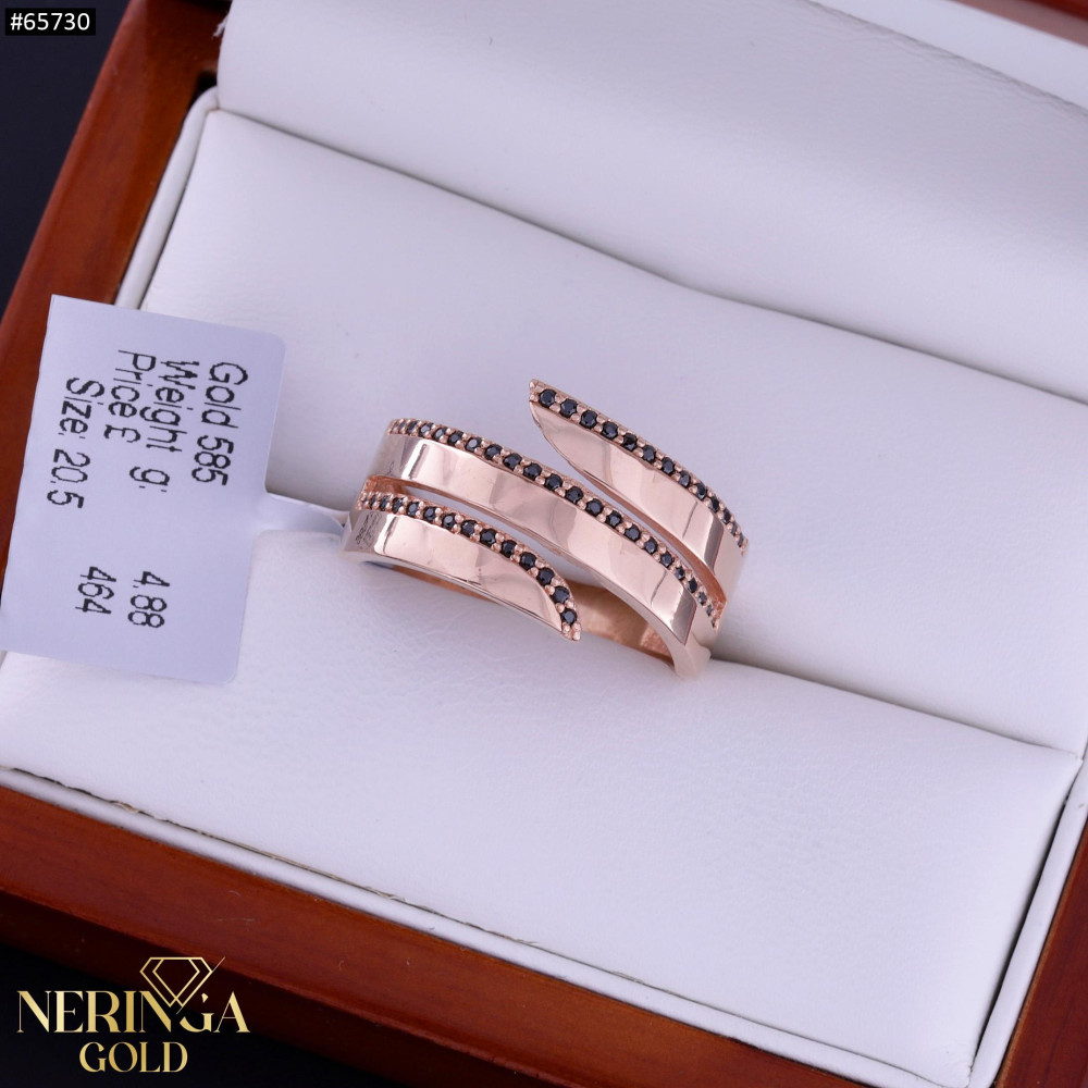 Rose gold women's ring #65730