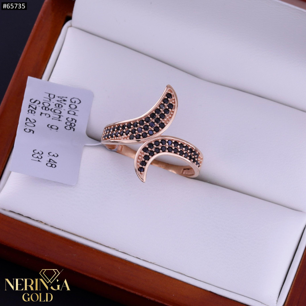 Rose gold women's ring #65735