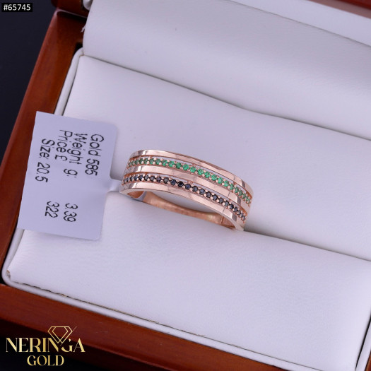 Rose gold women's ring #65745