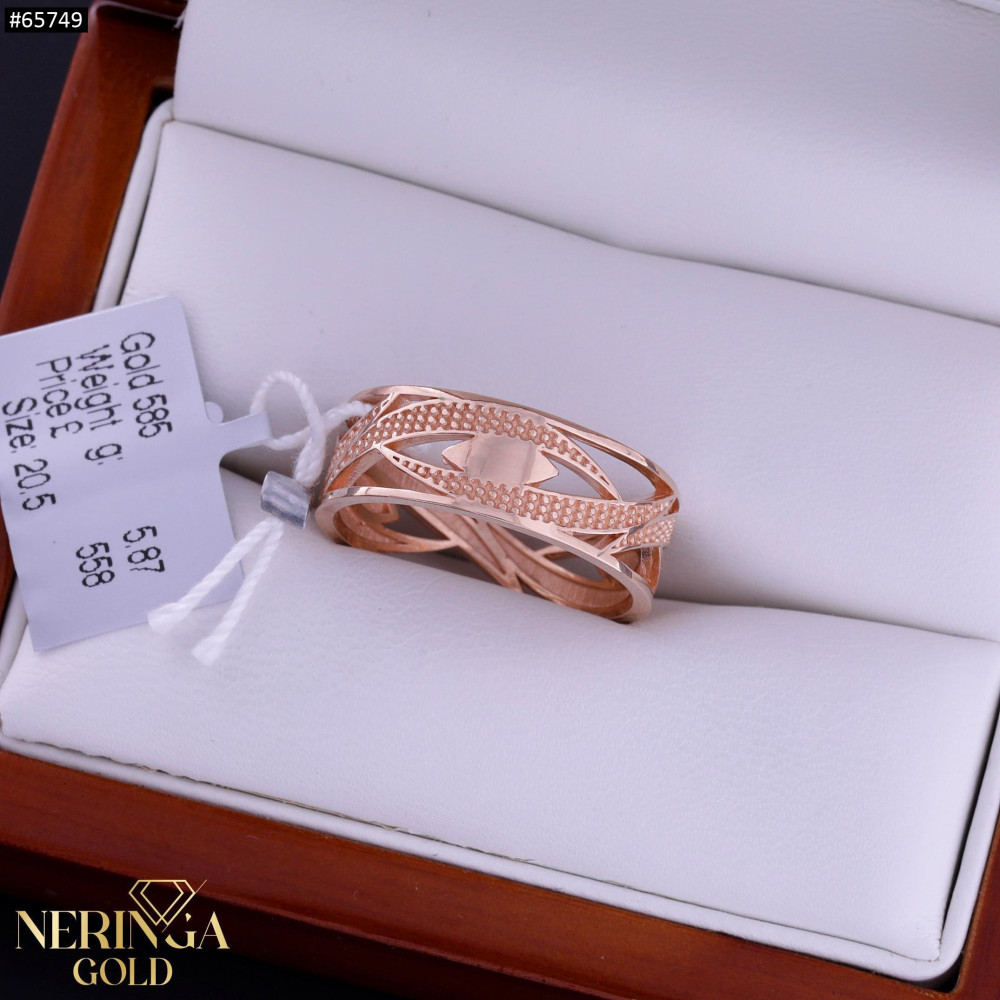 Rose gold women's ring #65749